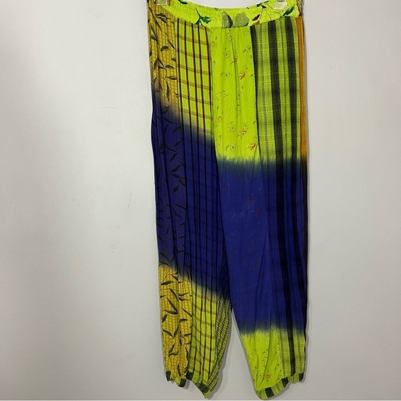 Sacred Threads neon pallozo wide leg pants flowy bohemian festival gypsy hippie - Picture 5 of 11